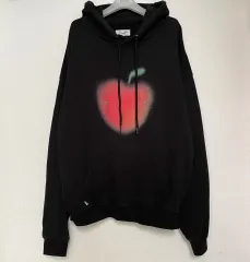 リンゴ フード付きTシャツ 黒 XL