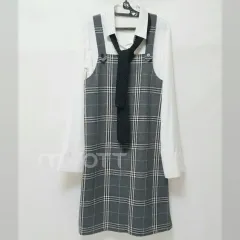 新品 ヴィンテージ オーバーオール チェック柄ワンピース 85