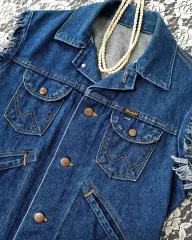 ラングラー ウェストン リメイク フリンジ デニム ベスト