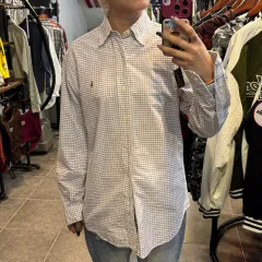 (NO 9) POLO ポロ CHECKED 長袖シャツ RED/BLUE