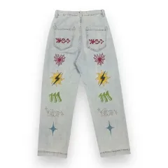 ヴィンテージ 刺繡 ルーズフィット デニム パンツ