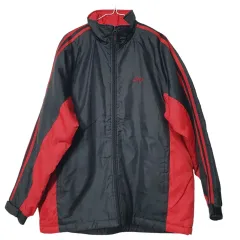 asics アシックス ダウン ウィンドブレーカー ブラック レッド L 100