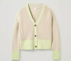 cos ジャガード カーディガン ジャカードカーディガン リブ ネオン L サイズ