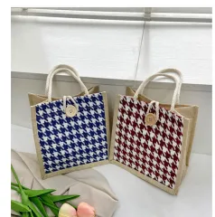 海外旅行 東南アジア 手提げバッグ CHECK エコバッグ 買い物バッグ 携帯バッグ