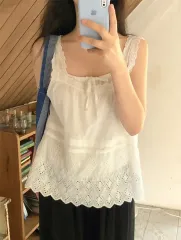 BAON(バオン) 白 レース ノースリーブ