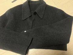 クロップド ハンドメイド コート ジャケット チャコール