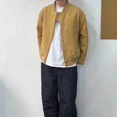 ヴィンテージ ベージュ ウール ジップアップ ジャケット