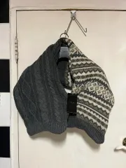 (処分セール)ZARA ツートーン スナップボタン ネックウォーマー (ユニセックス)