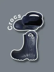 C11 ー 175 ／ クロックス ハンドル それ レインブーツ ネイビー 1119