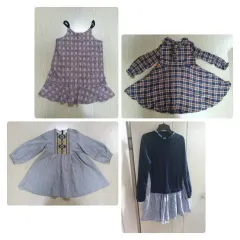 ワンピース 4種 まとめ 150 CHECK ブラウス フリル シャツ キャミソール エスニック 刺繍