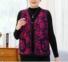 촌캉스 キャンピング 花の 寒さ 花柄 おばあさん 裏地 肌触り キムチ キムチ漬け ベスト ファーベスト