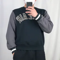 Nike(ナイキ） エアー 黒 グレー 裏起毛 パーカー L 241121