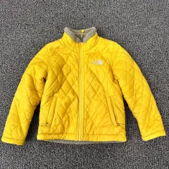 THE NORTH FACE ザノースフェイス キッズ リバーシブル フリース キルティングジャケット イエローベージュ 110サイズ