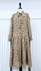 A ＋ G エッジ ワンピース ネックフリル リボンワンピース