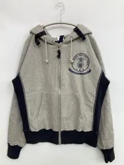 Champion チャンピオン パーカー LARGE グレー コットン 裏起毛 前面プリント バックプリント ブランドロゴ ジップアップ 長袖