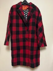 LUCKY CHOUETTE ラッキーシュエトゥ チェック タン レッド ロング コート