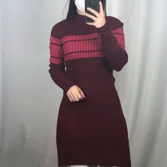 LACOSTE(ラコステ) バーガンディー ウール ニット ワンピース 95 241127