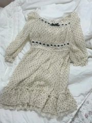 ブラックパープル ドット ヴィンテージ LIZ LISA (リズリサ) ワンピース 日本 ラブリー・ガル