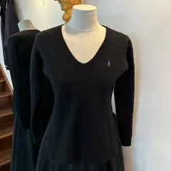 ポロ レディース Vネック スリットニット