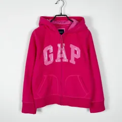 ギャップ/起毛 ピンク フード ジップアップ ジャケット アウター XS 14 16/ラデン