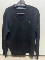 ポロ 正規品 メリノウール V ネック ニット セーター 黒
