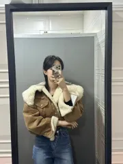 ファー BIG カラ 長袖 コート ジャケット 出品 (2 color)(新品)