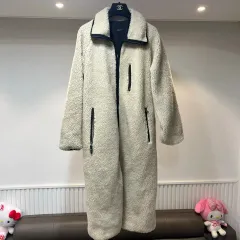 LOOKAST リバーシブル ロング フリース コート