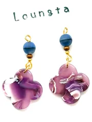 個性派ピアス 樹脂ピアス チェコビーズピアス 樹脂ピアス