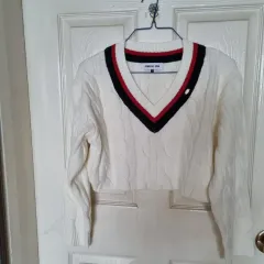 ノーブランド Vネック クロップニットTシャツ