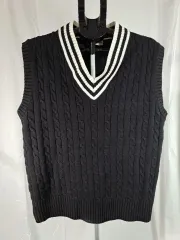 ギフト オリジナル メンズ ケーブル編み ニット セーター ベスト M