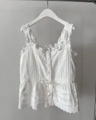 新品 レース フリル ノースリーブ