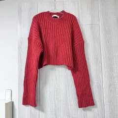 色かわいい ZARA ZARA クロップド オーバーサイズ ニット
