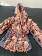 ヴィンテージ ファージャケット 紫 茶色 85000