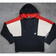 Nike(ナイキ） バイカラー ハーフジップ ハーフジップアップ フード付きTシャツ XL