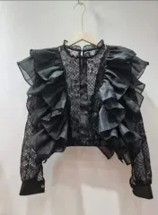 新品 レースフリルブラウス 森ガール 地雷 パーティー ゲスト イベント コンサート 演奏 ステージ モデル