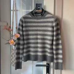 ヴィンテージ カシミヤ 100 ストライプ ニットウェア-クローゼットオーガナイザー