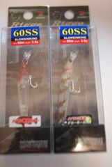 ジップベイツ リッジスリム 60SS サイズ60mm ウエイト3.0g リッジ スリム ソルトカラー メバル専用カラー 2個セット スジエビ ゴーストRHラメ