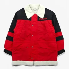adidas 80年代 日本製 裏ボア ナイロンジャケット コート L レッド ドローコード デサント社製