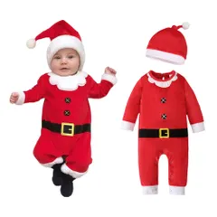 幼児 コスプレ 服 クリスマス コスプレ 子供 長袖 ロンパース サンタコス 赤ちゃん 服 男の子 女の子 サンタ服 帽子付き 人気 カバーオール 新生児 コスチューム 出産祝い 誕生日 プレゼント