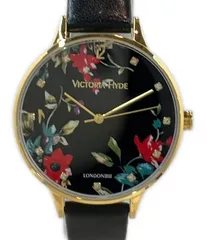 美品 ヴィクトリアハイド 腕時計 VH1000F クオーツ ブラック系 レディース VICTORIA HYDE