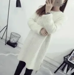 サイドスリット ニット ロング丈