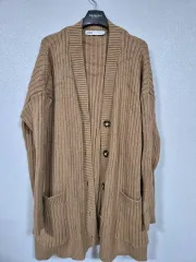 ZARA(ザラ) ルーズフィット リブ付きカーディガン フリー