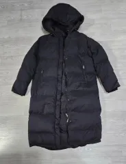 ZARA ダウンハイネックWHOロングダウンジャケット レディースS M チャコール ほぼ新品