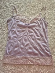 ヴィンテージ ライトパープル ノースリーブ キャミソール 森ガール y2k HOT Girl ギャル