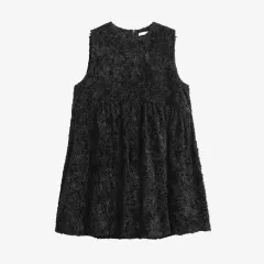 999ヒューマニティ シアー フェザー スリーブレス ブラック