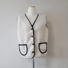 バイカラー フリースベスト