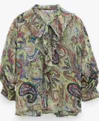 新品 ZARA(ザラ) ペイズリー パターン ブラウス