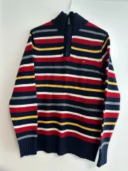 Tommy Hilfiger(トミーヒルフィガー) ハーフ ジップアップ ニット セーター ウール 100 %