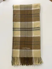 COURREGES バターベージュ CHECK スクエア マフラー