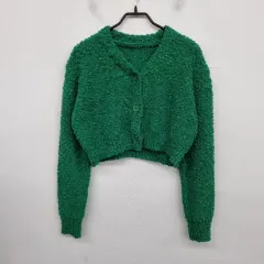 レディース 66サイズ ふわふわニットカーディガン